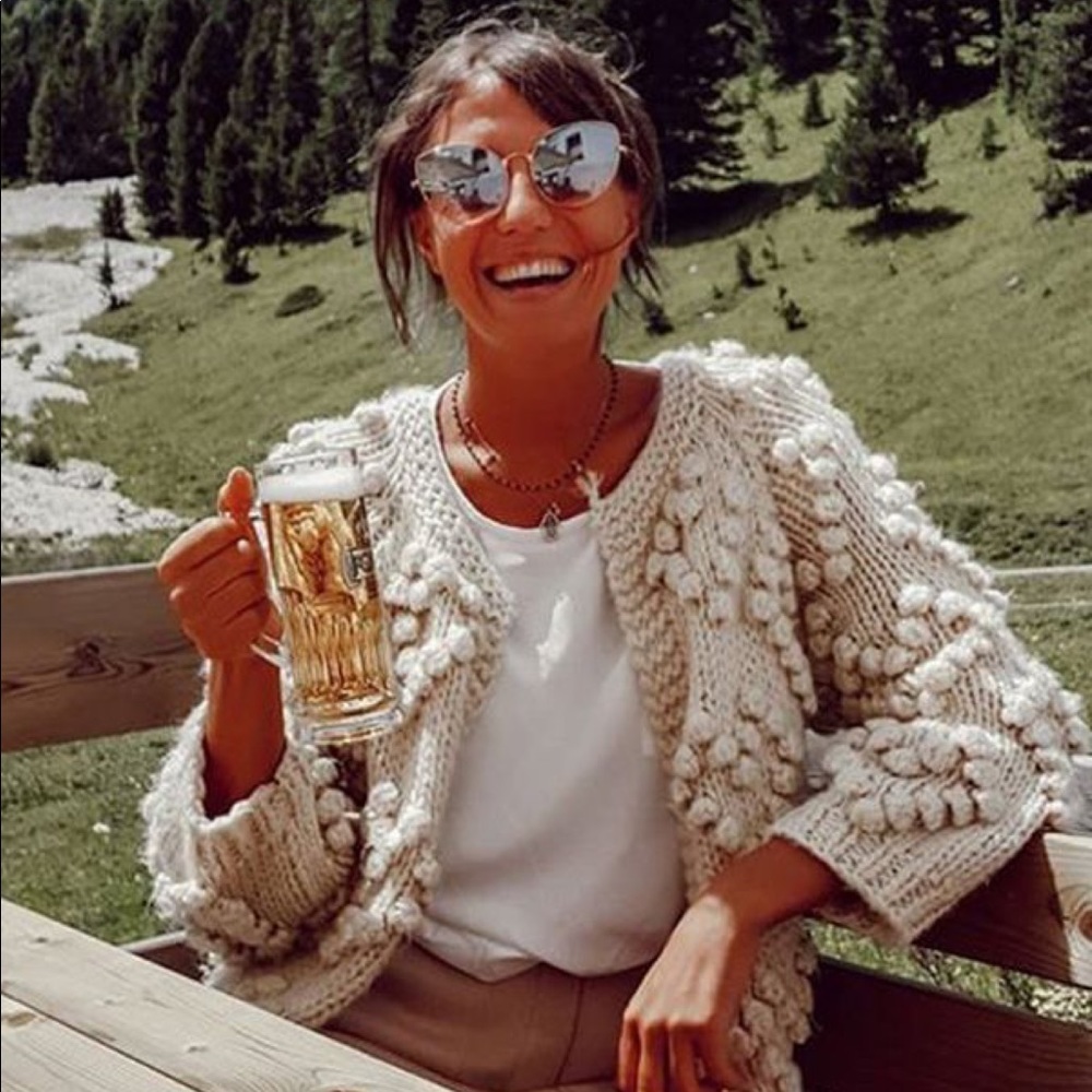 LAST ONE!! Puff Knitted Cardigan Light Apricot - Picture 5 of 8